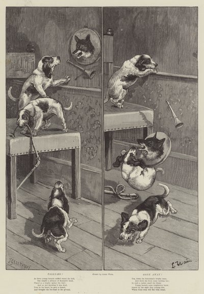 Tally-Ho! Gone Away! by Louis Wain
